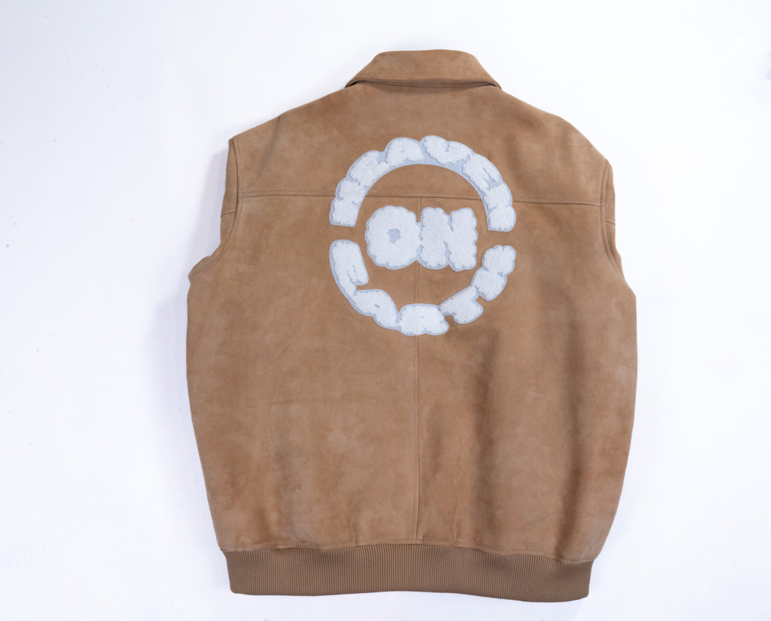 Suede Heaven on Earth Varsity Jacket