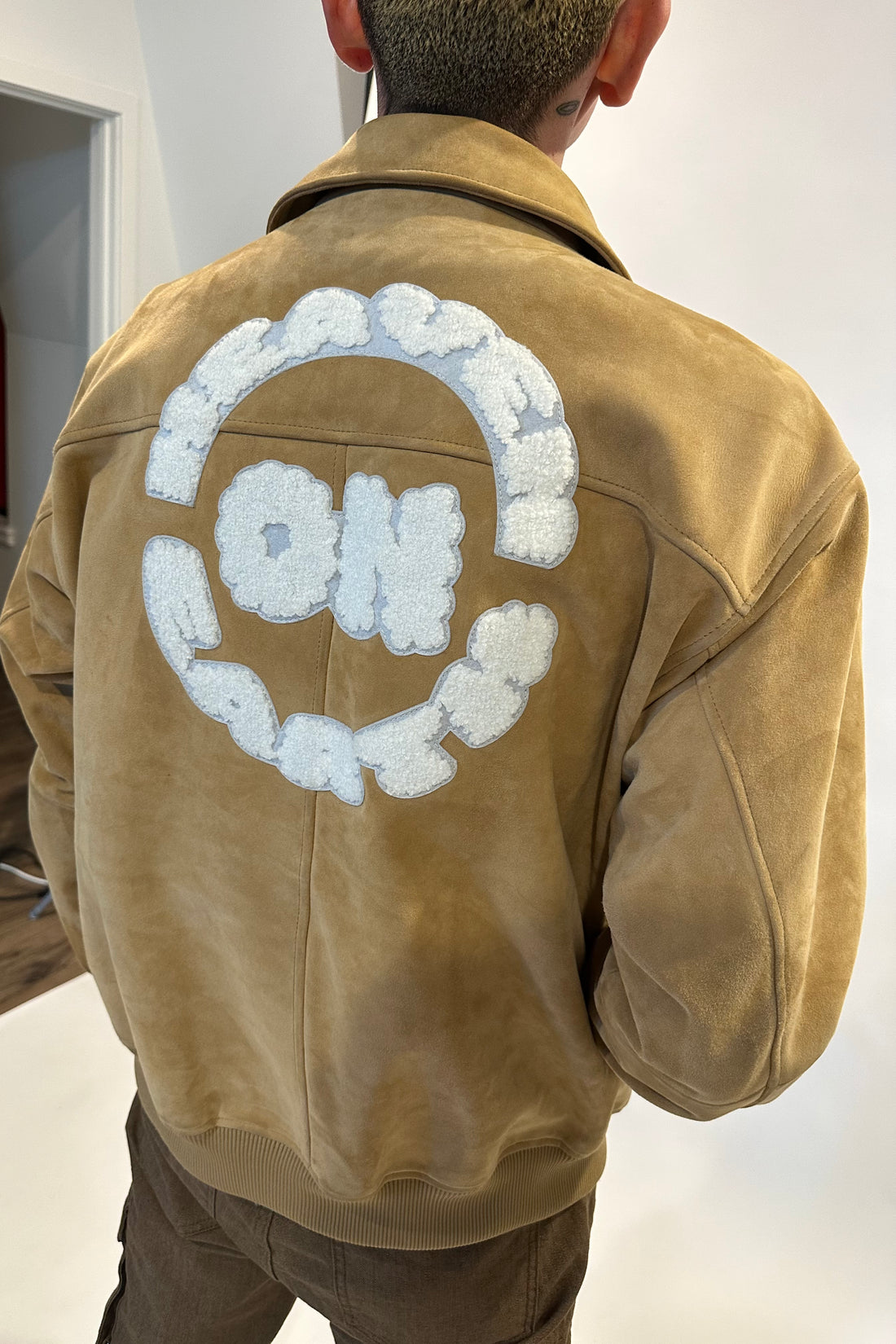 Suede Heaven on Earth Varsity Jacket