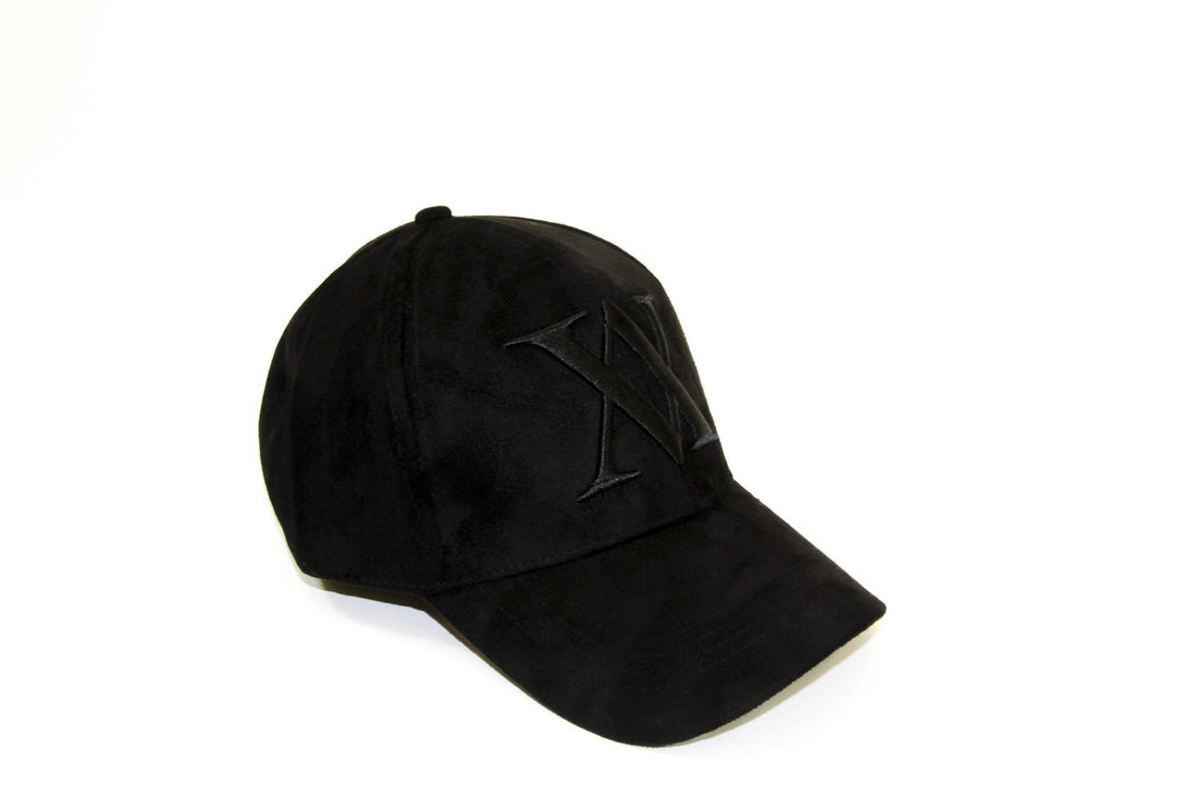 ALMVGHTY Embroidered Suede Dad Hat - Black - Right