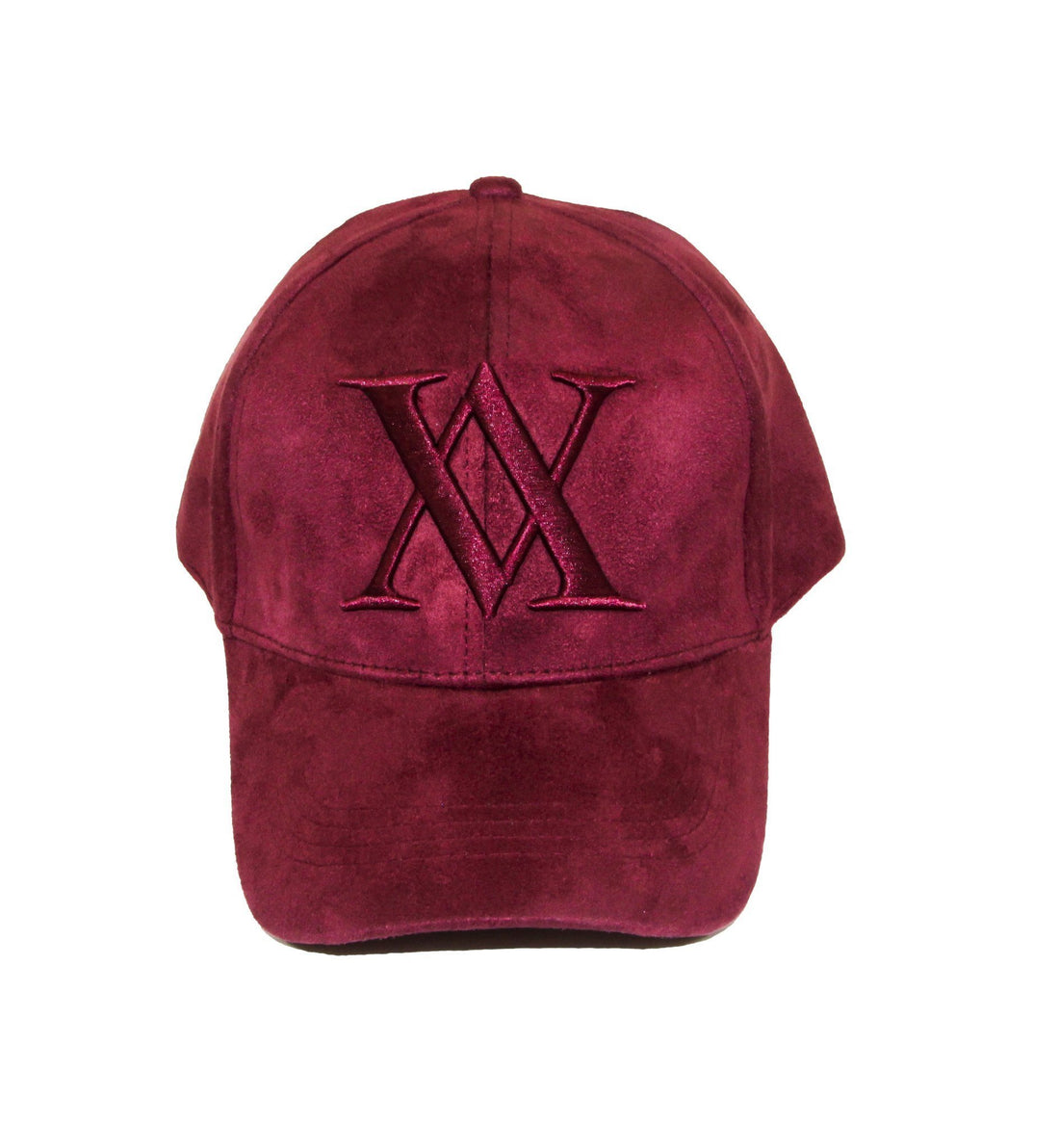 ALMVGHTY Embroidered Suede Dad Hat - Burgundy