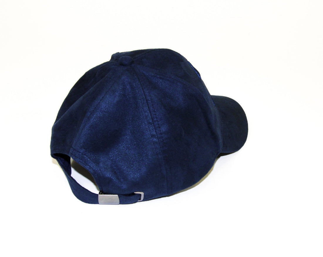 ALMVGHTY Embroidered Suede Dad Hat - Navy - Back