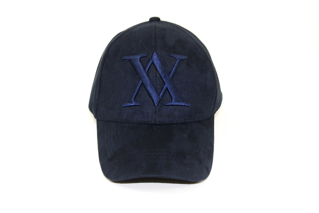 ALMVGHTY Embroidered Suede Dad Hat - Navy